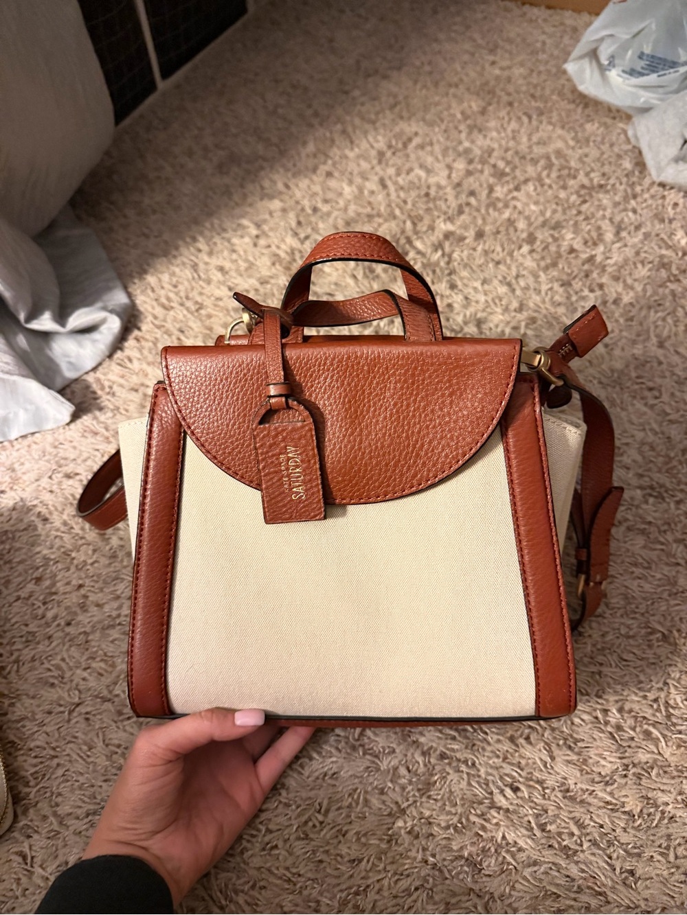 Kate Spade Saturday leather and cream purse